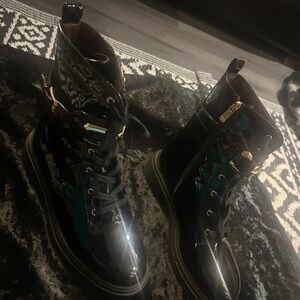 River Island Black and Blue Ankle Boots